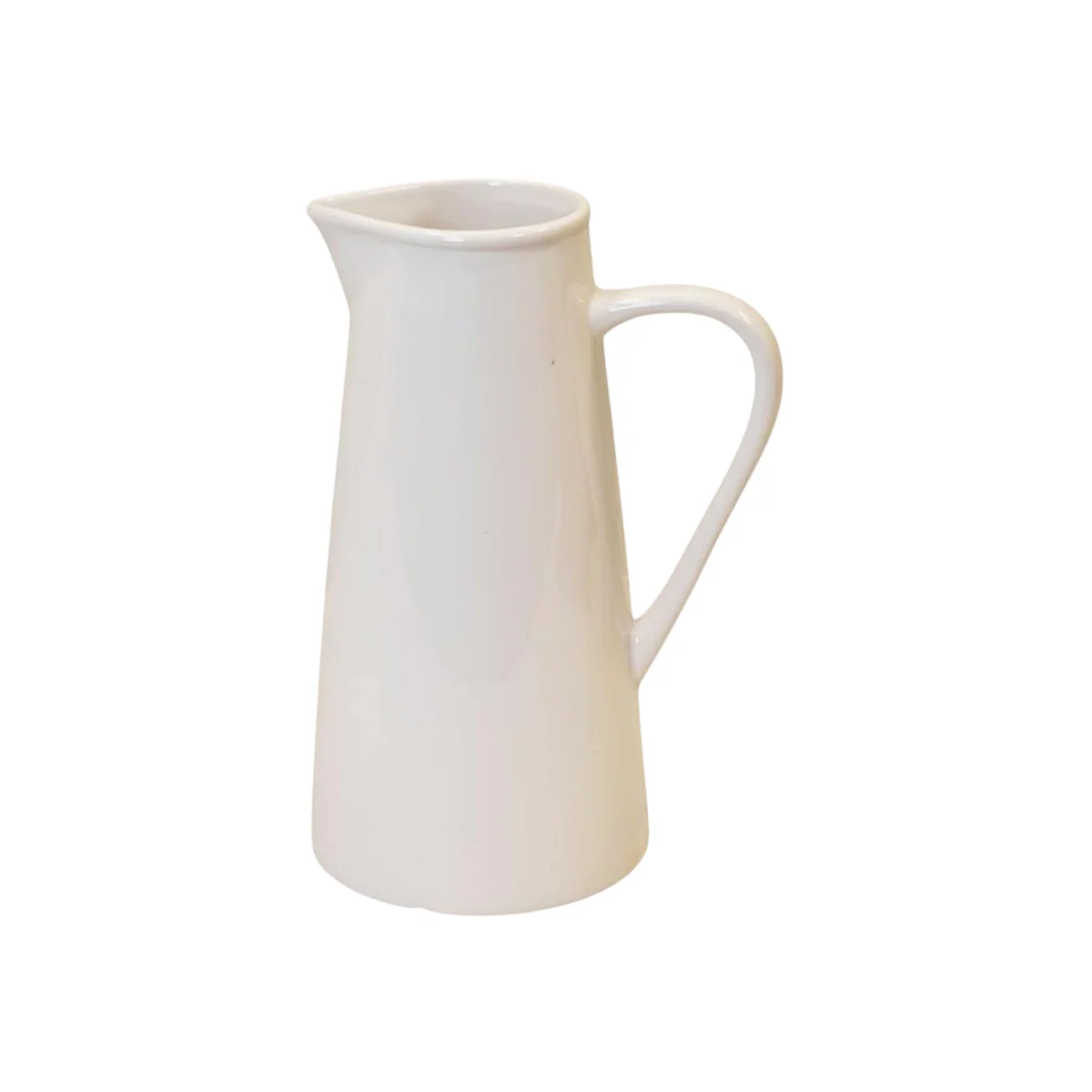 White Ceramic Jug 25cm Classic Serving Vase - White – image 1