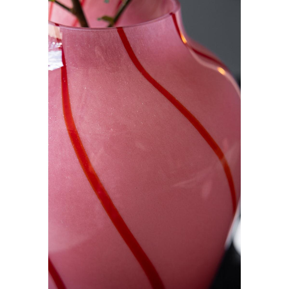 Beautiful Pink & Red Swirl Vase – image 3