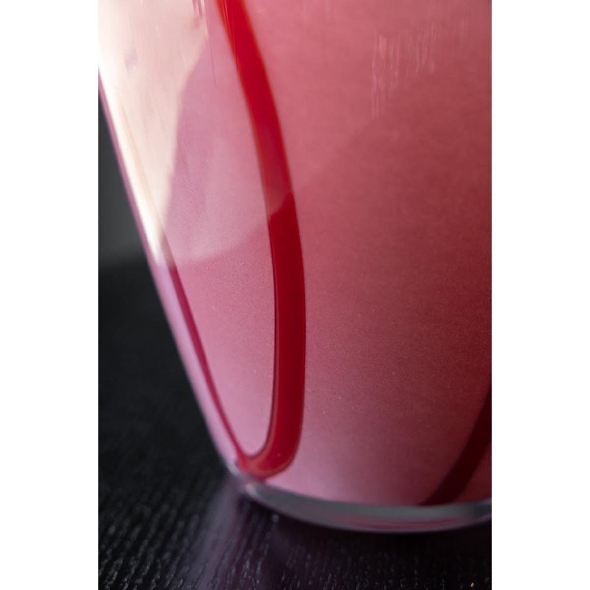 Beautiful Pink & Red Swirl Vase – image 4