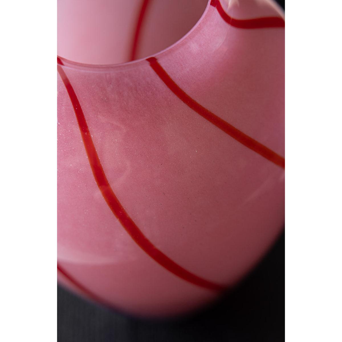 Beautiful Pink & Red Swirl Vase – image 5