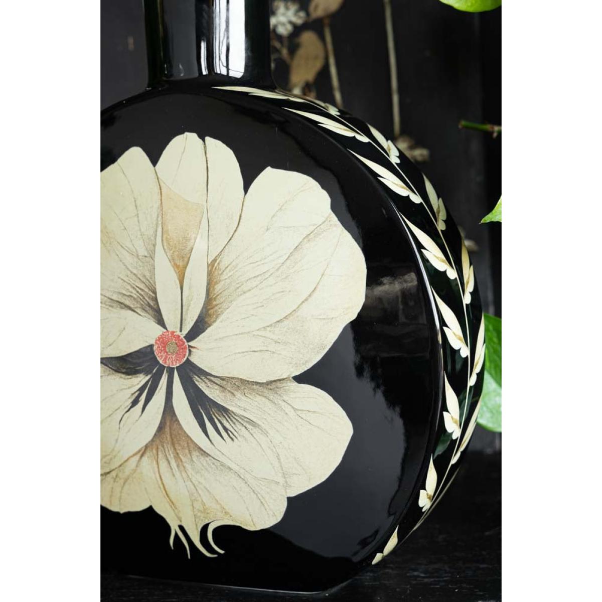 Black Floral Large Vase – image 4