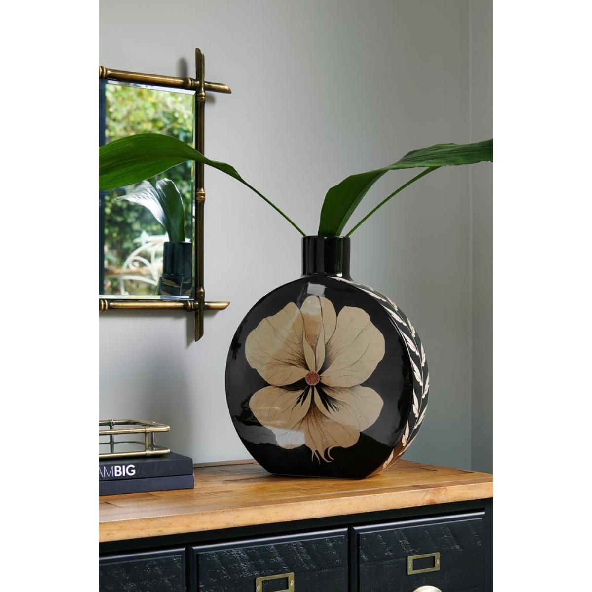 Black Floral Large Vase – image 8