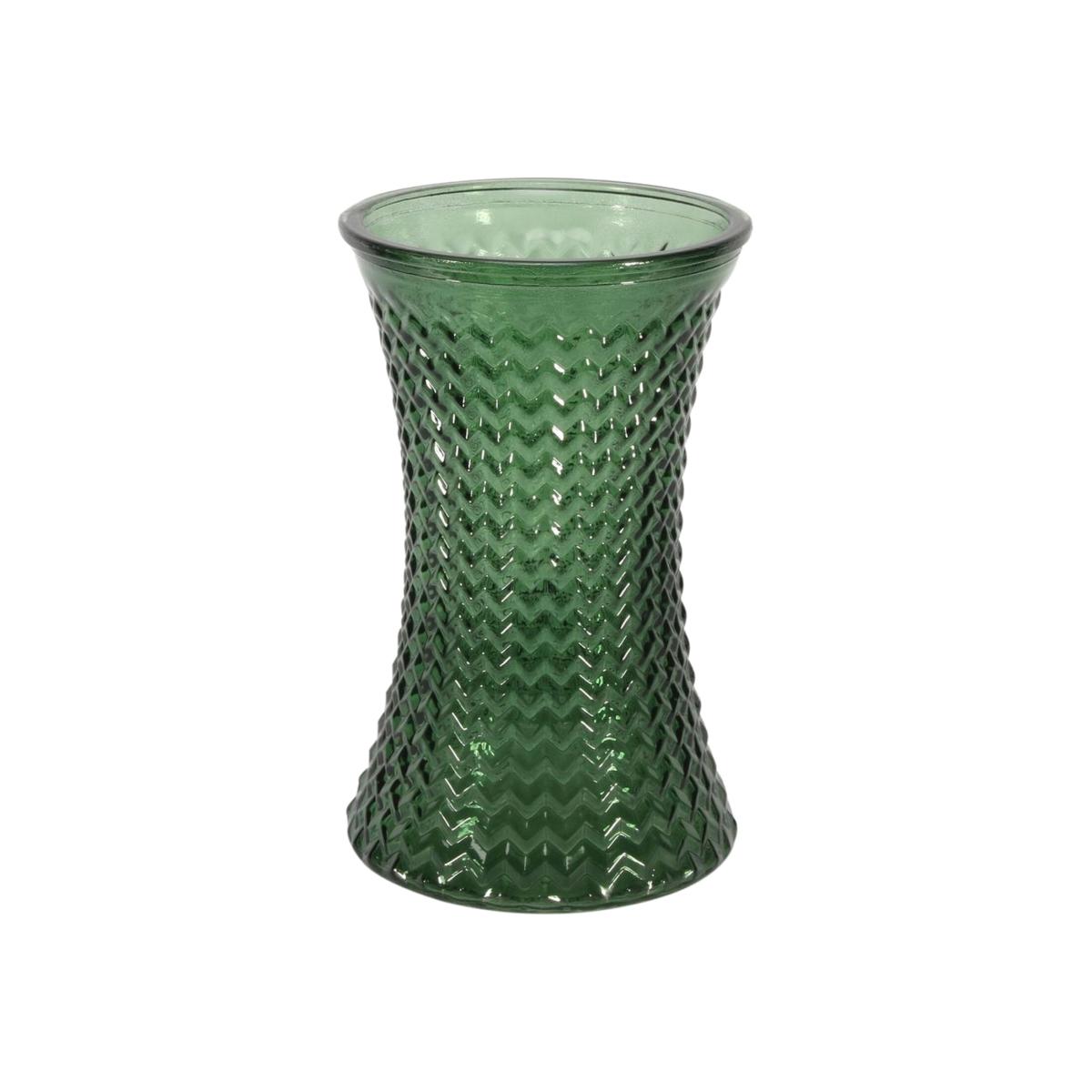 Geometric Pattern Handtied Glass Vase - Pear Green