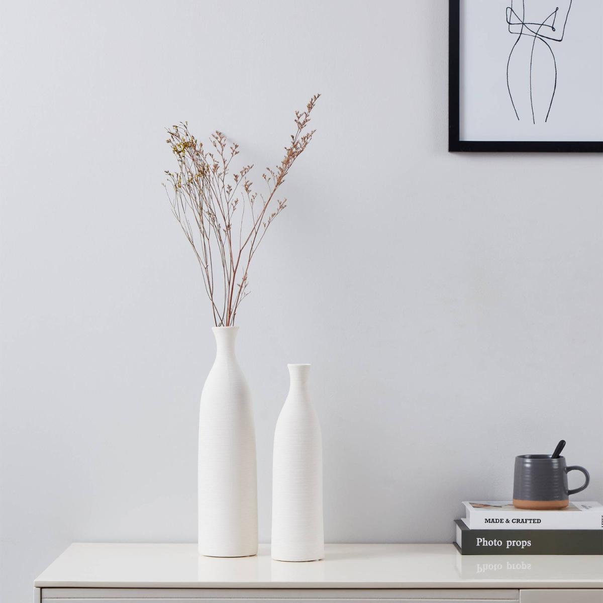 EGLO Mitane White Textured Ceramic Vase - white / 10.5cm – image 3