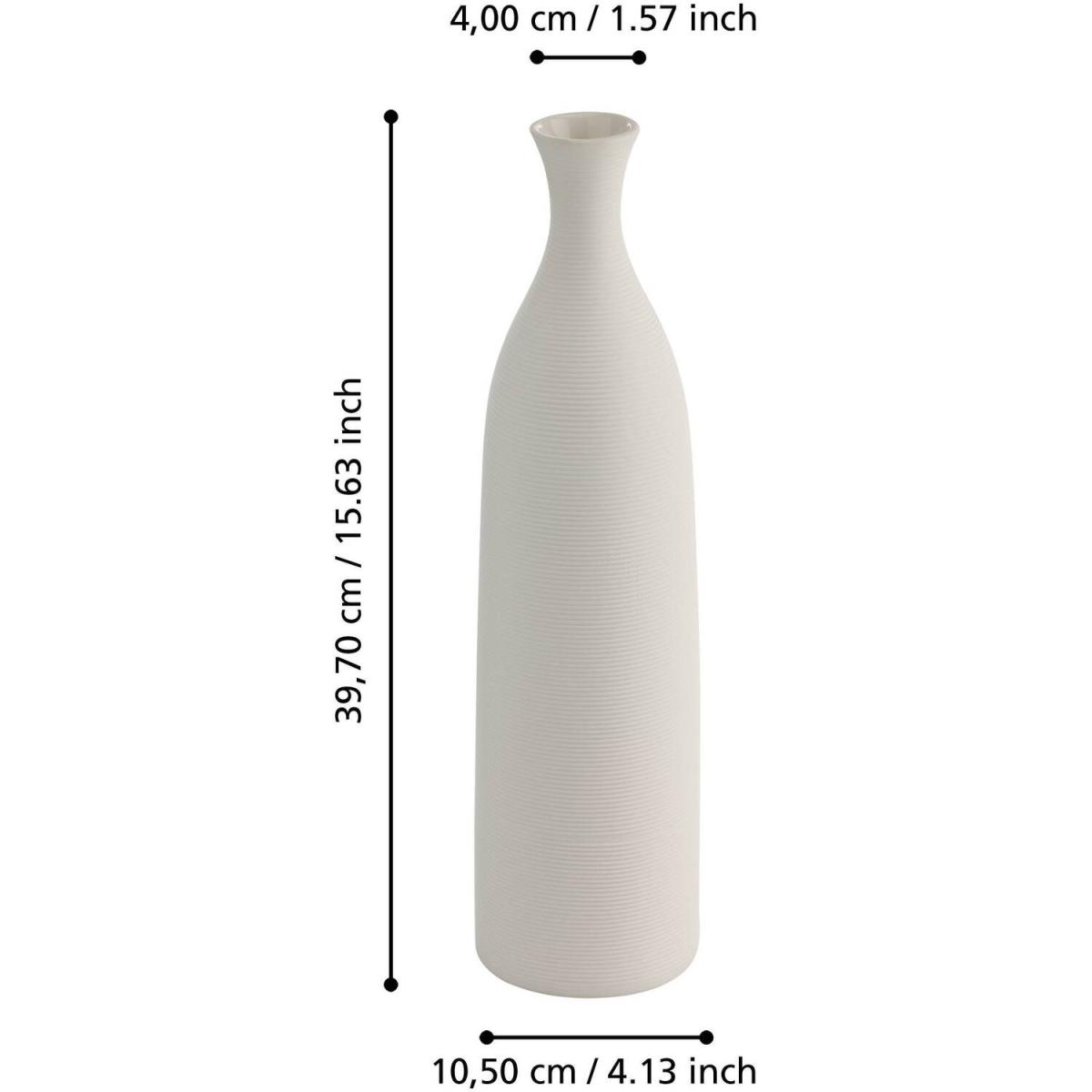 EGLO Mitane White Textured Ceramic Vase - white / 10.5cm – image 4