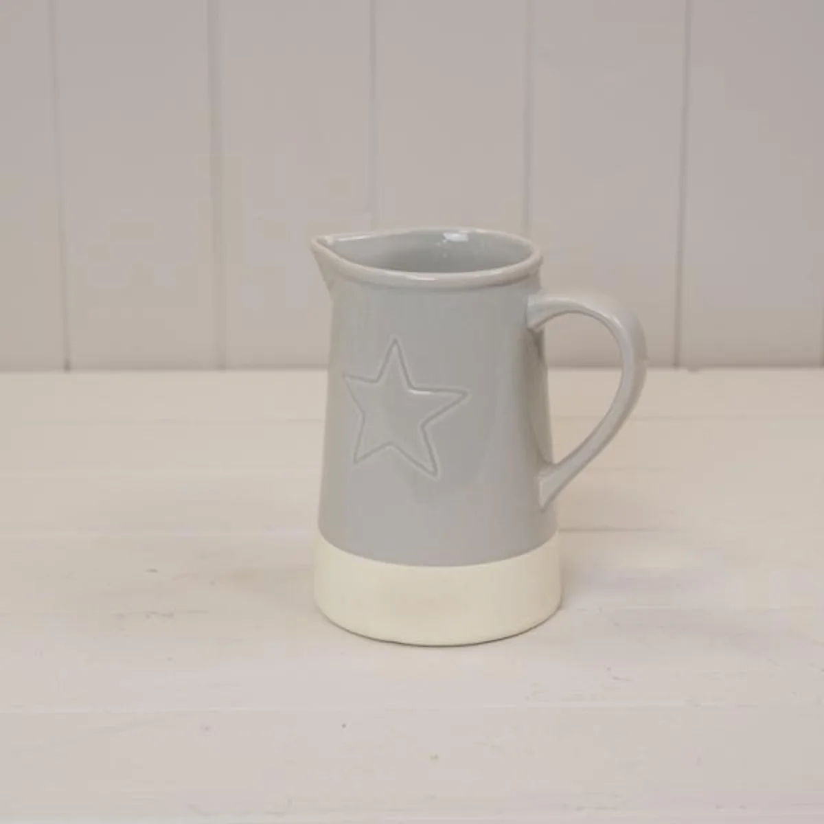 Contemporary Grey Debossed Star Jug - Grey