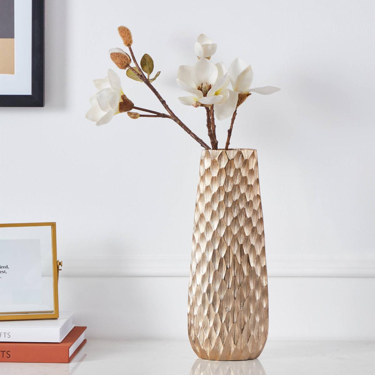 EGLO Nilgaut Handcrafted Brushed Brass Aluminium Vase - brushed brass / 7cm – image 3