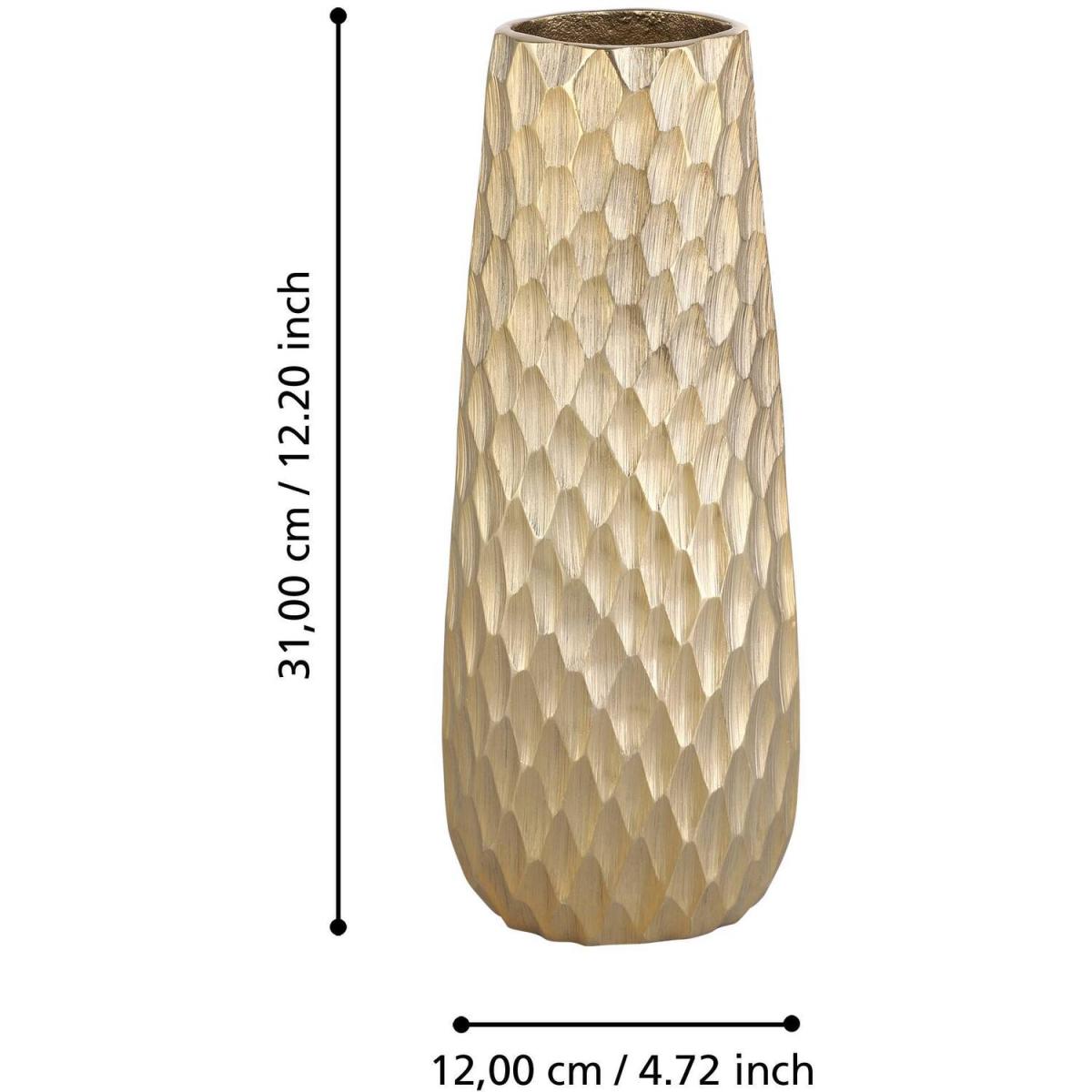 EGLO Nilgaut Handcrafted Brushed Brass Aluminium Vase - brushed brass / 7cm – image 4