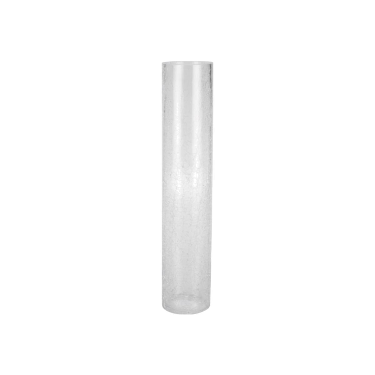Clear Cylinder Crackle Vase - 50cm
