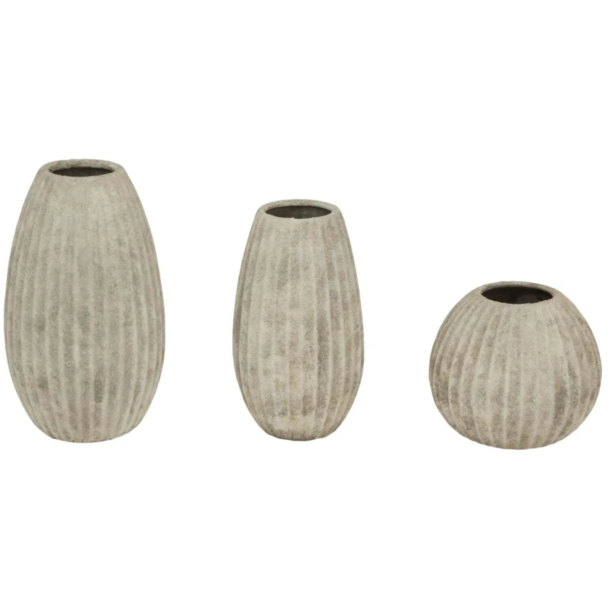 Vale of Lilies Large Aged Olpe Ceramic Vase - Light Grey – image 2