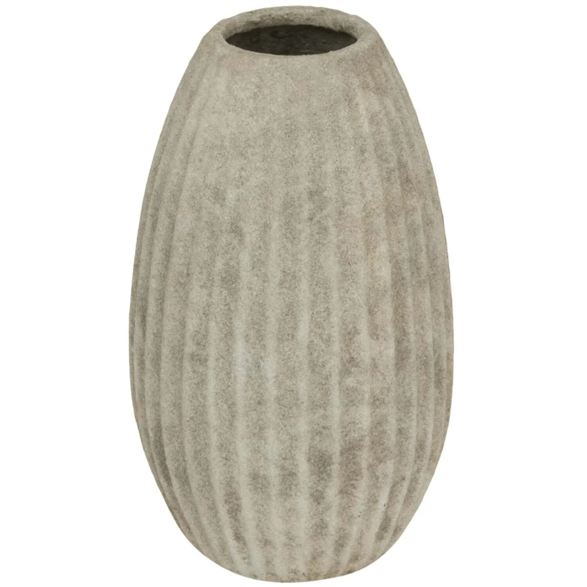 Vale of Lilies Large Aged Olpe Ceramic Vase - Light Grey – image 3