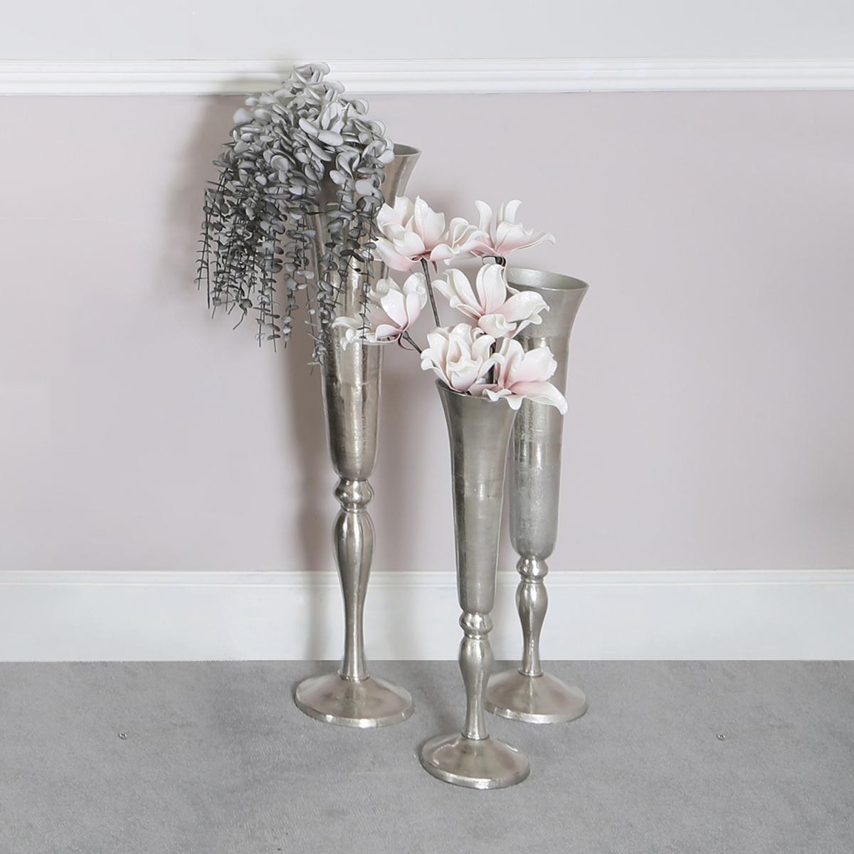 Value 69cm Fluted Vase Nickel - Silver – image 3