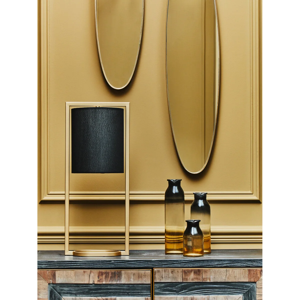 Glynn Black And Gold Large Vase - Glass 100% – image 2
