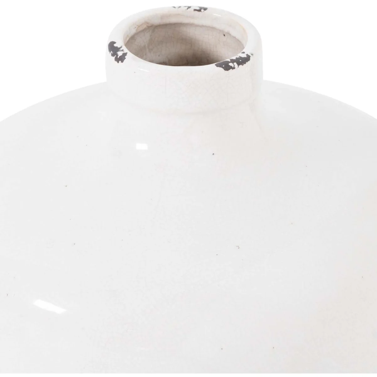 Sagebloom Large Crackle Glazed Short Bottle Ceramic Vase - White – image 3