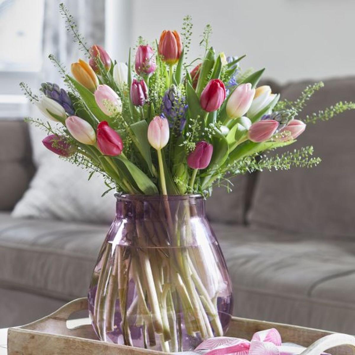Pear Shape Glass Decorative Vase - Mauve – image 1