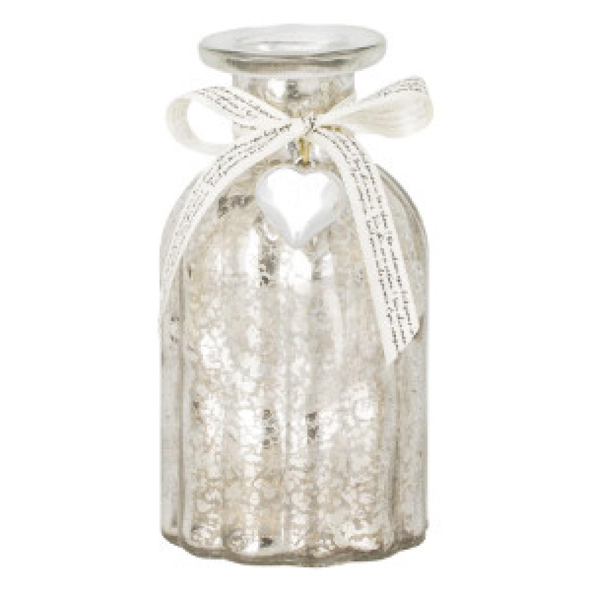 Mercury Glass Vase With Heart Decor Large - Mercury – image 3