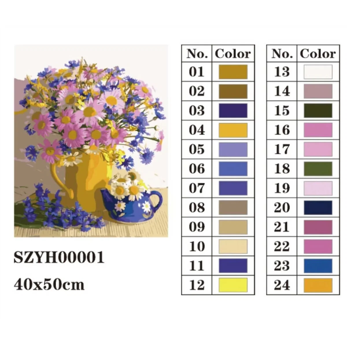 Daisy Vase and Teapot Diamond Painting Kit - Multi – image 2