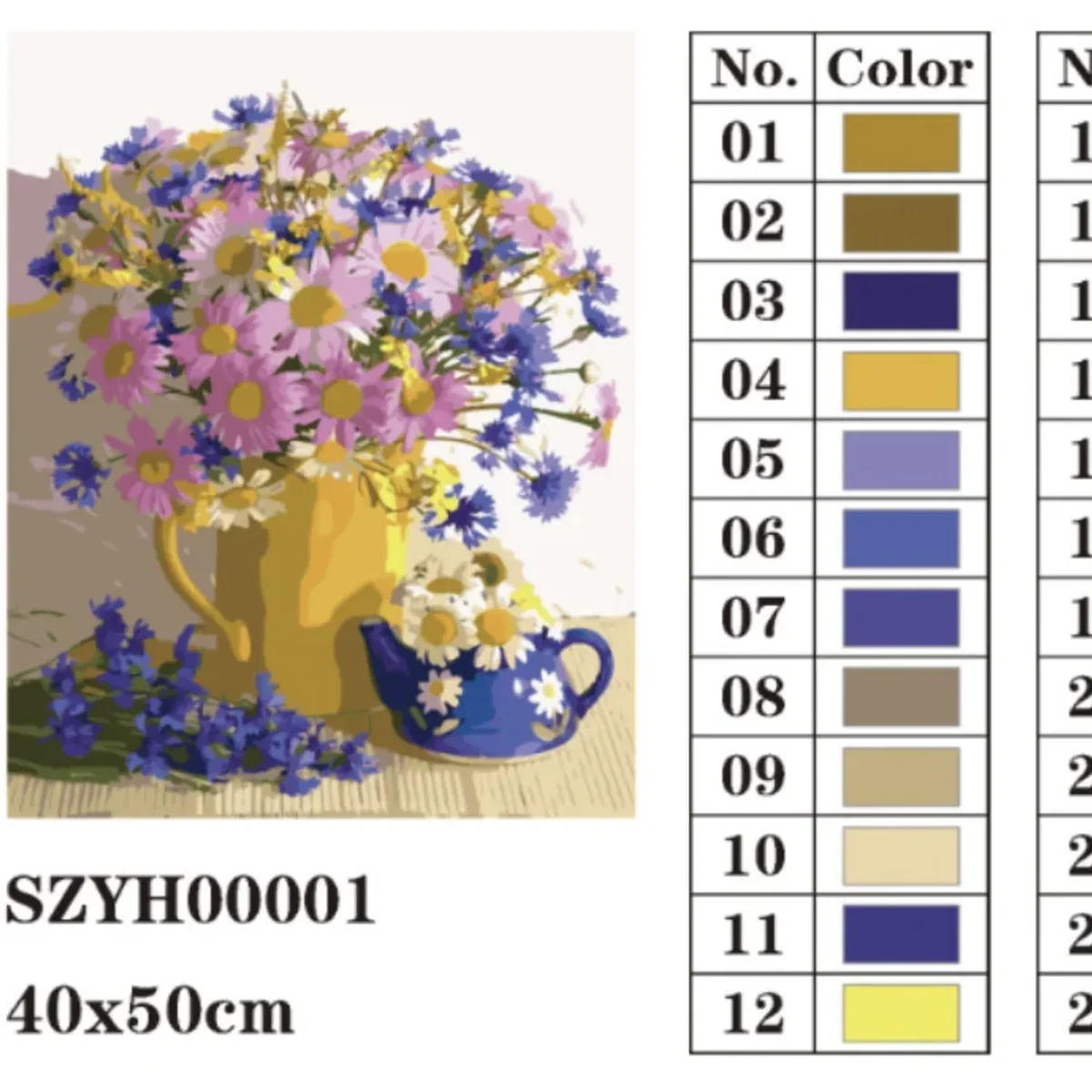 Daisy Vase and Teapot Diamond Painting Kit - Multi – image 3