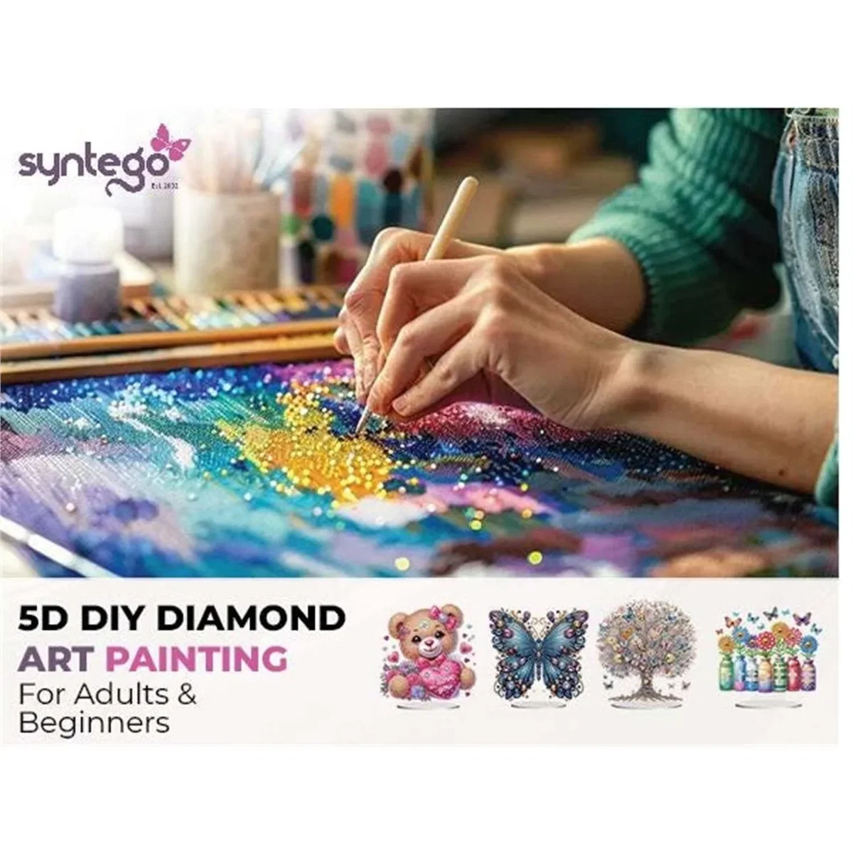 Daisy Vase and Teapot Diamond Painting Kit - Multi – image 9