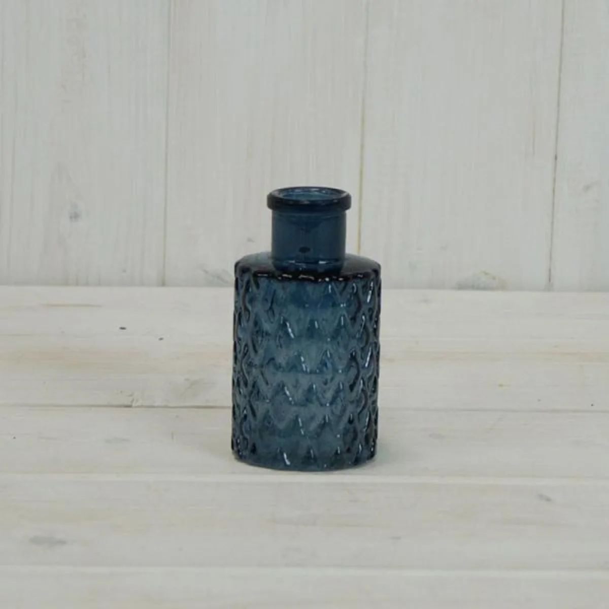 Blue Mini Geometric Glass Bottle - Blue