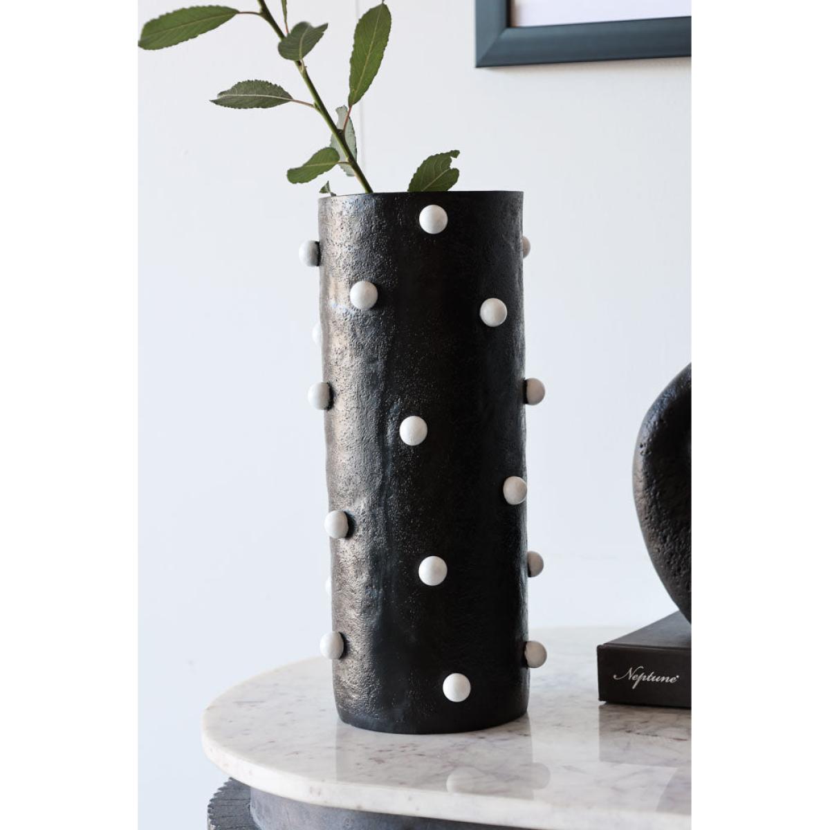 Black Vase With White Spots – image 2