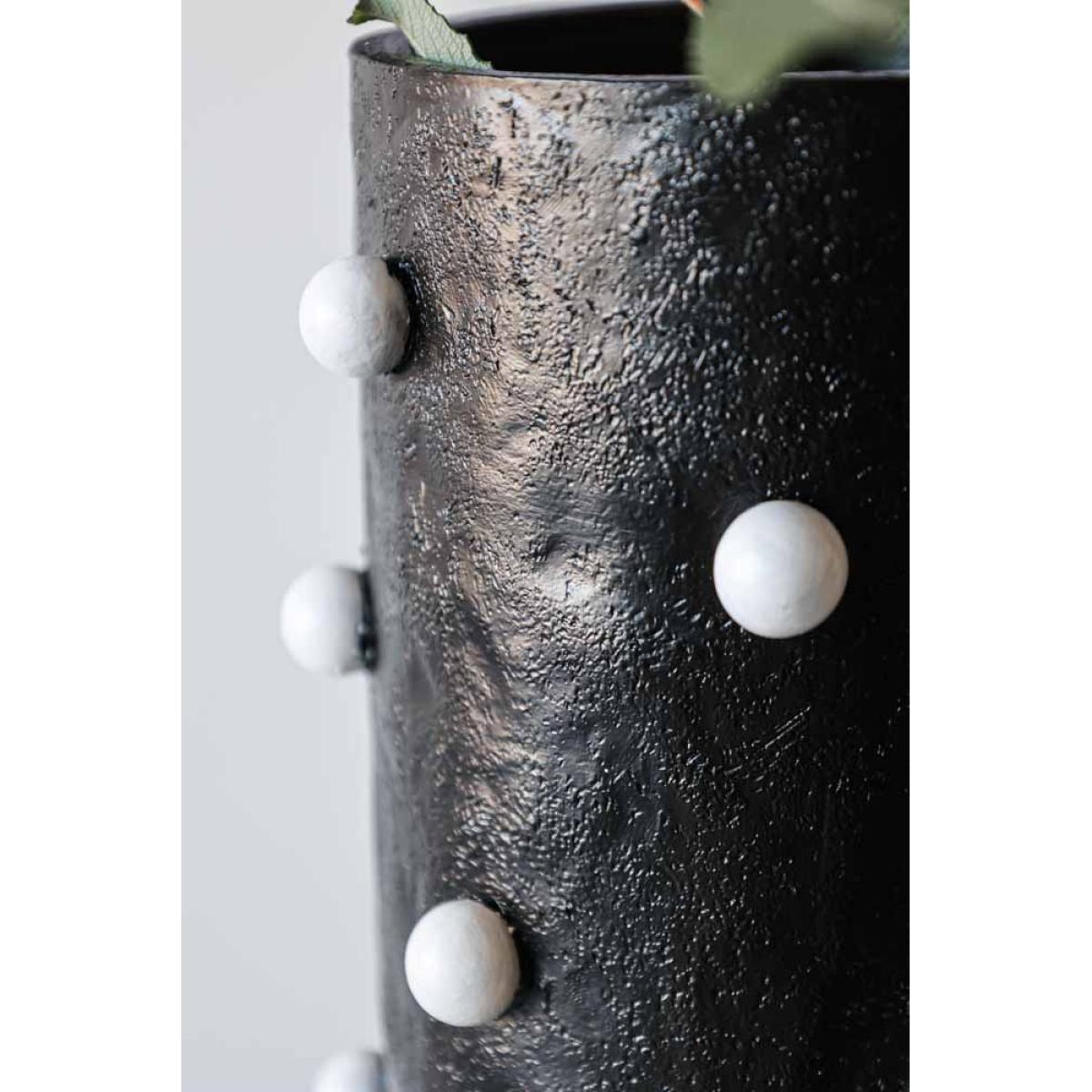Black Vase With White Spots – image 3