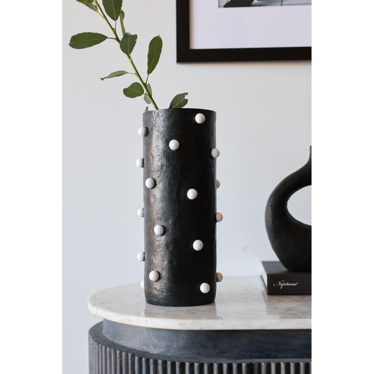 Black Vase With White Spots – image 5