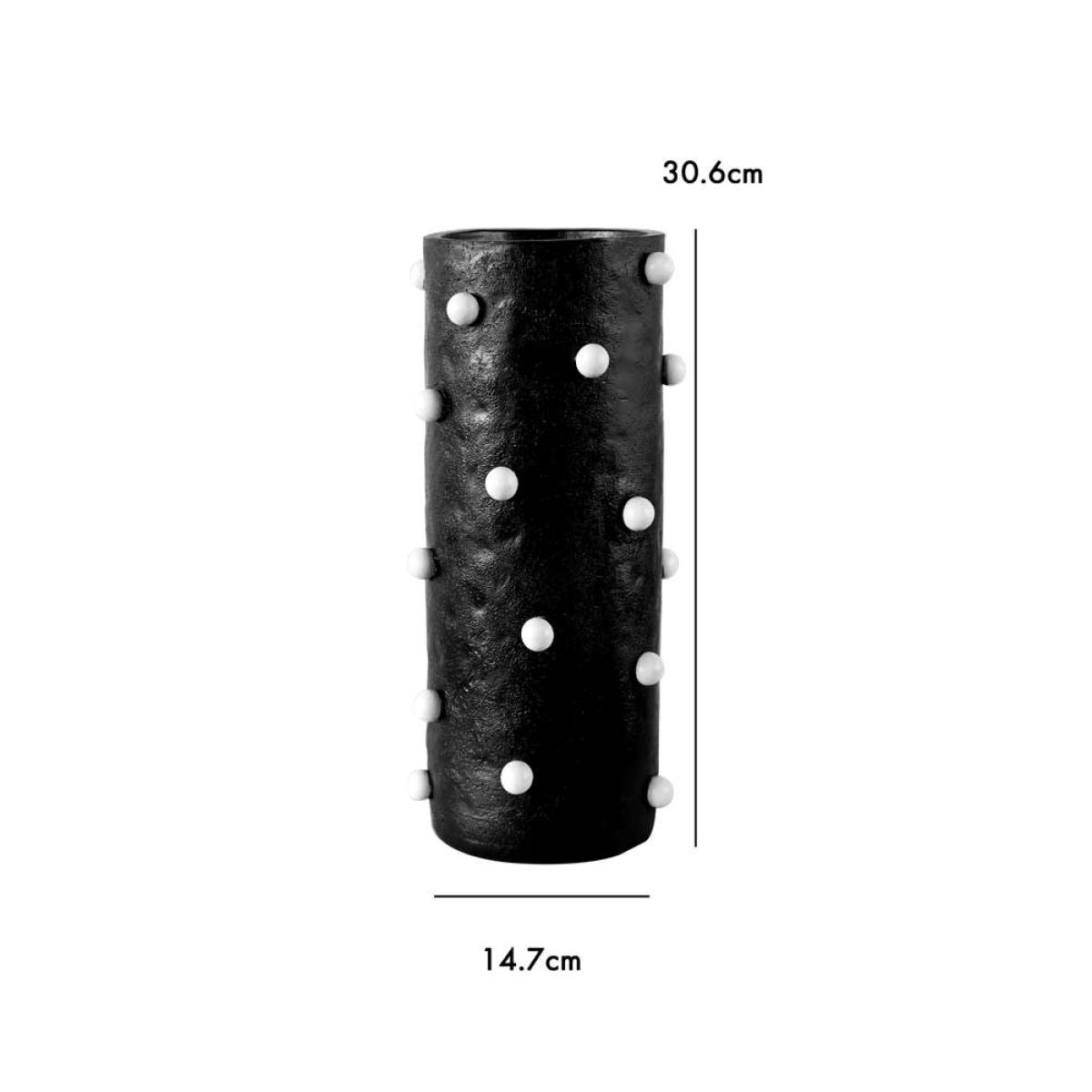 Black Vase With White Spots – image 6