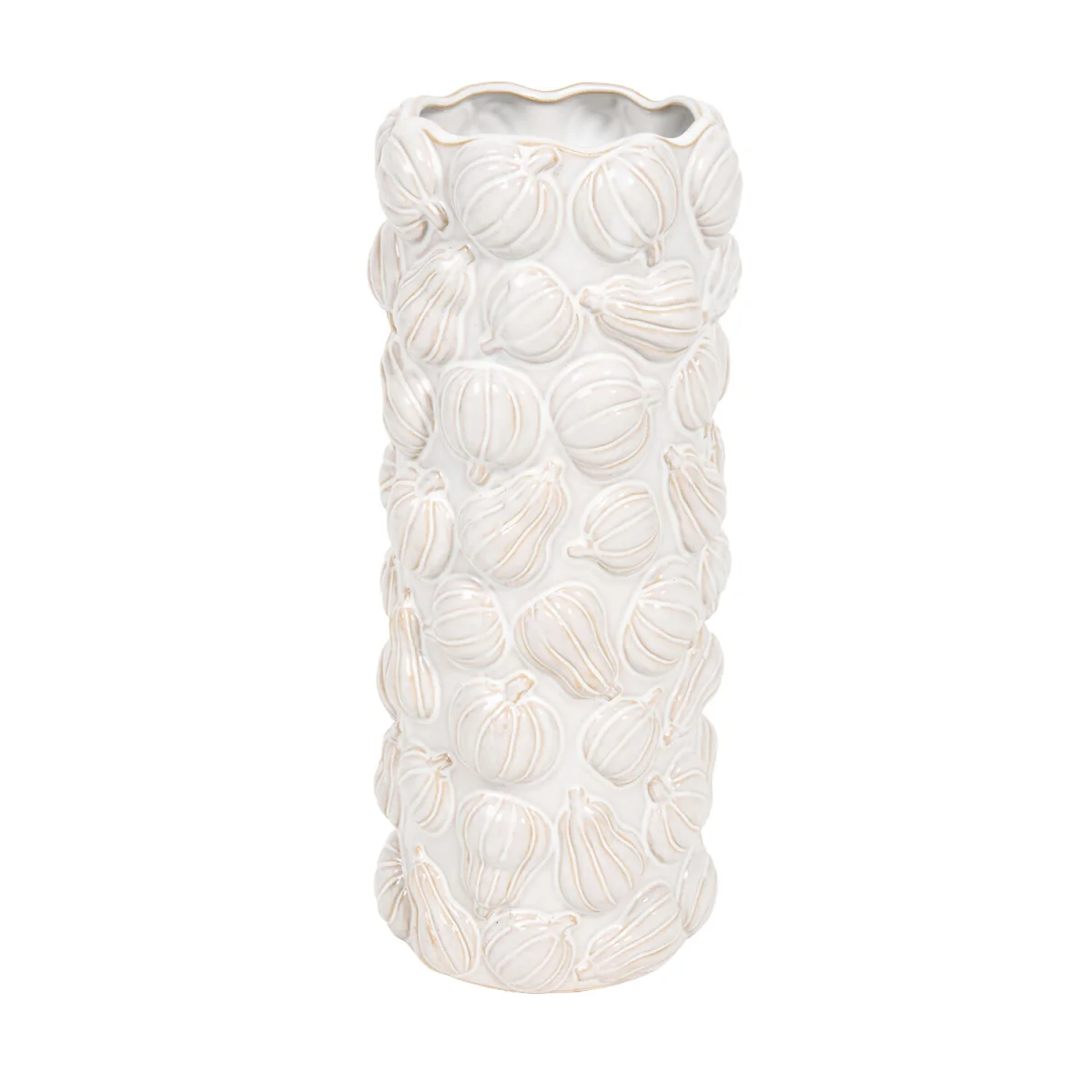 Pumpkin Reactive Glaze Vase - White – image 4
