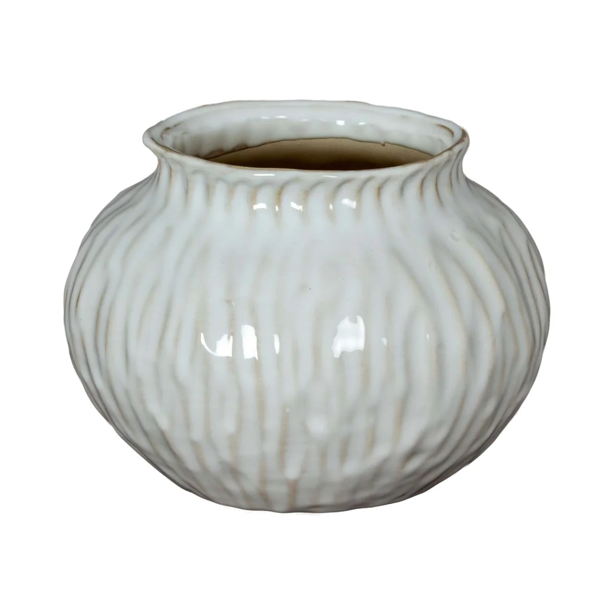 Numa Squat Vase - Ceramic Decorative Vase - Green Decorative Vase - Green – image 1
