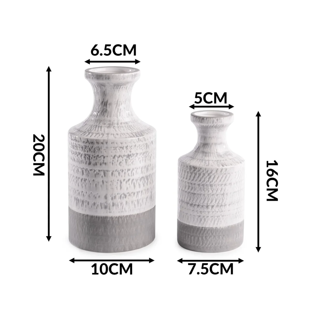 Ceramic Vases - Set of 2 - Grey – image 2