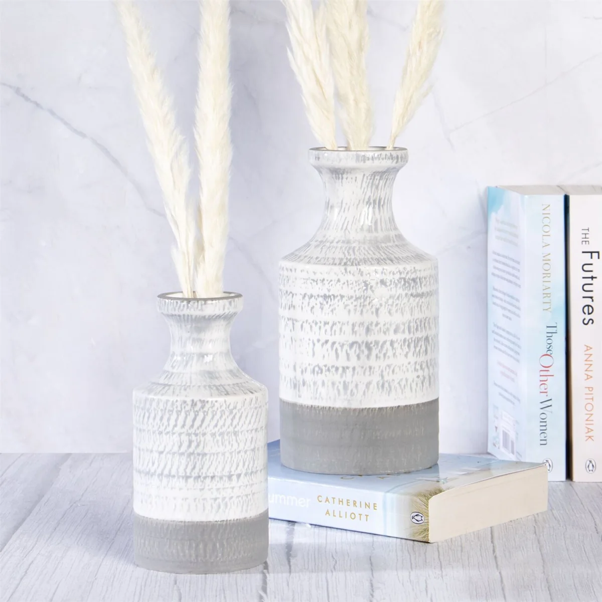 Ceramic Vases - Set of 2 - Grey – image 3