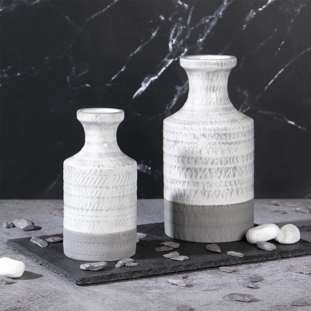 Ceramic Vases - Set of 2 - Grey – image 5