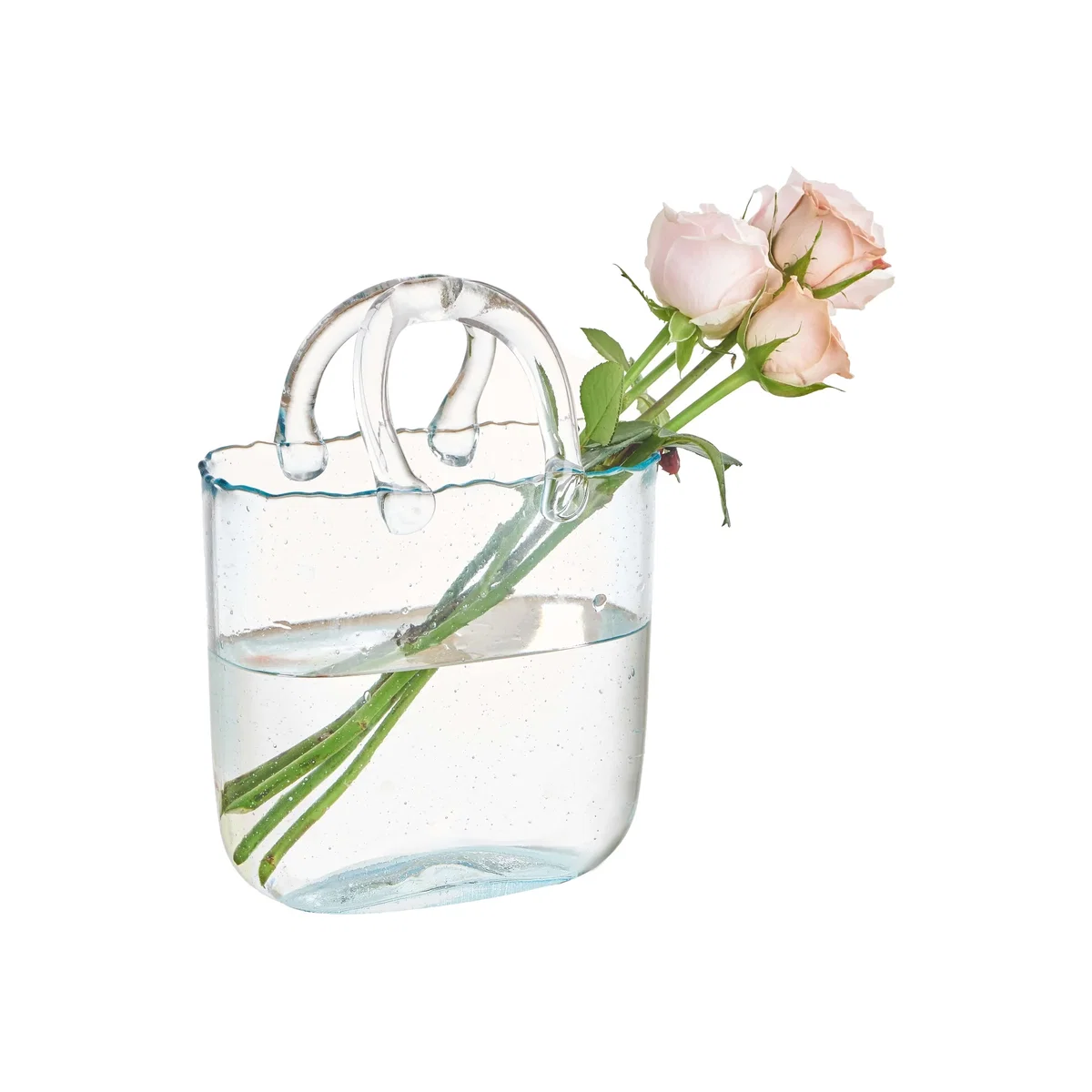 Eden & Willow Handmade Bag Shaped Glass Vase - Clear