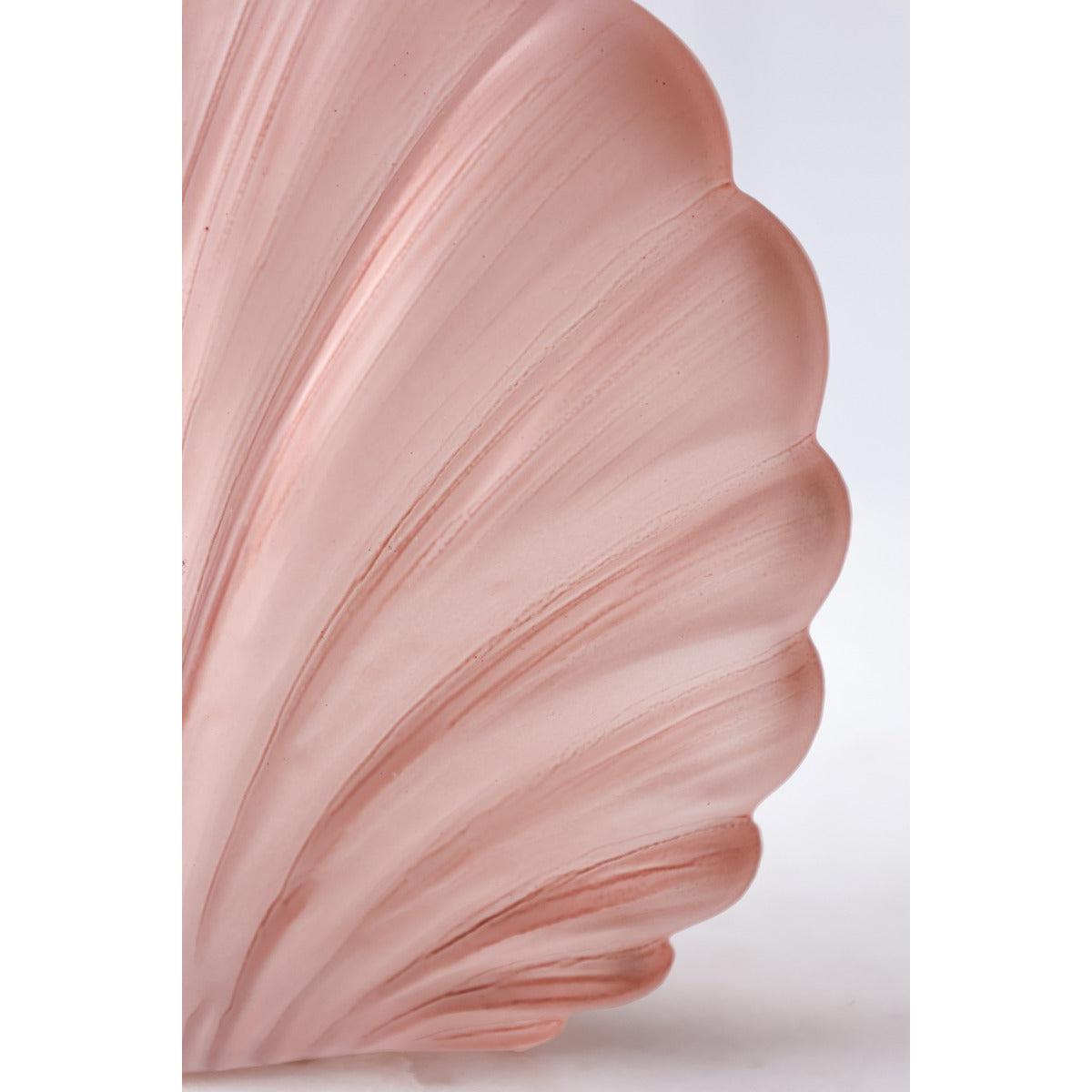 Blush Pink Frosted Glass Shell Vase – image 5