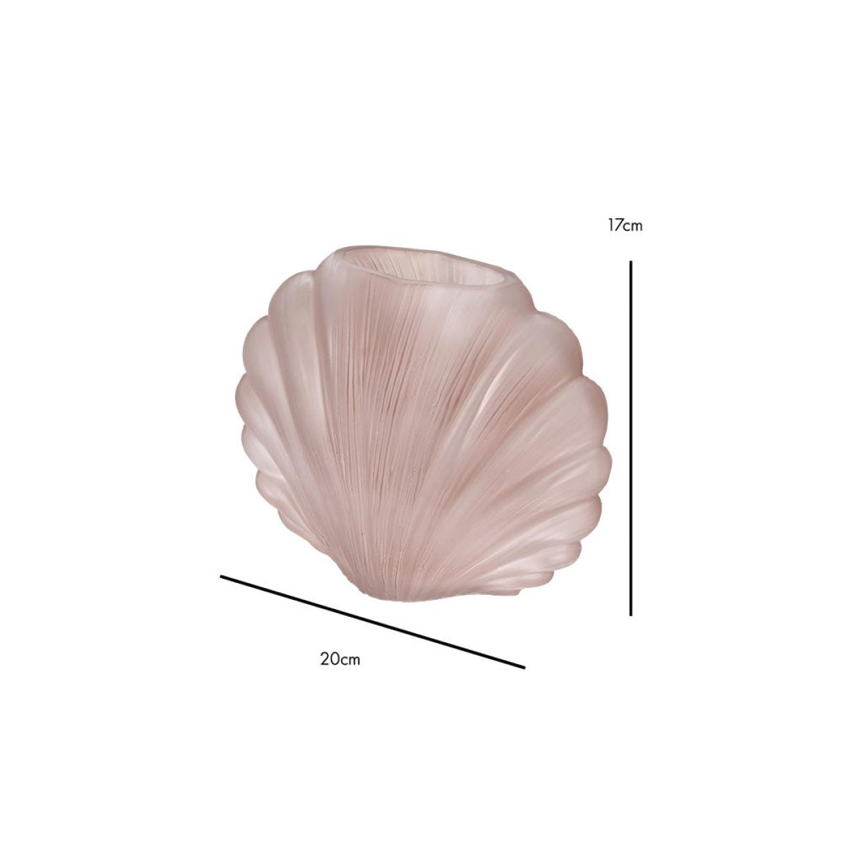 Blush Pink Frosted Glass Shell Vase – image 7