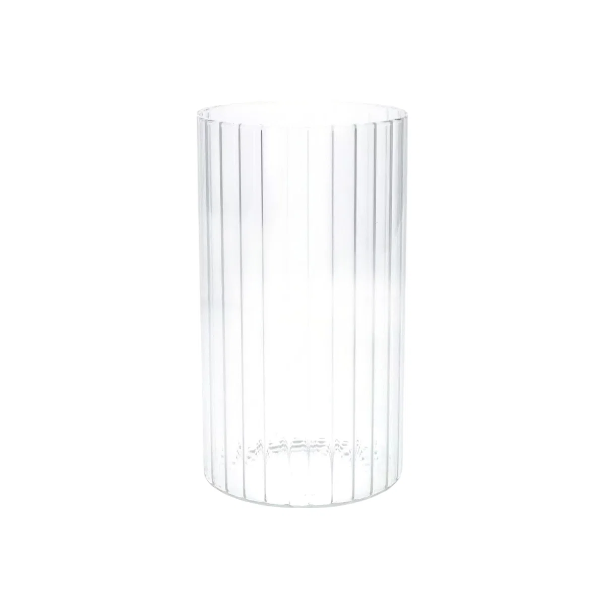 Louis Glass Lined Pattern Flower Vase - Clear