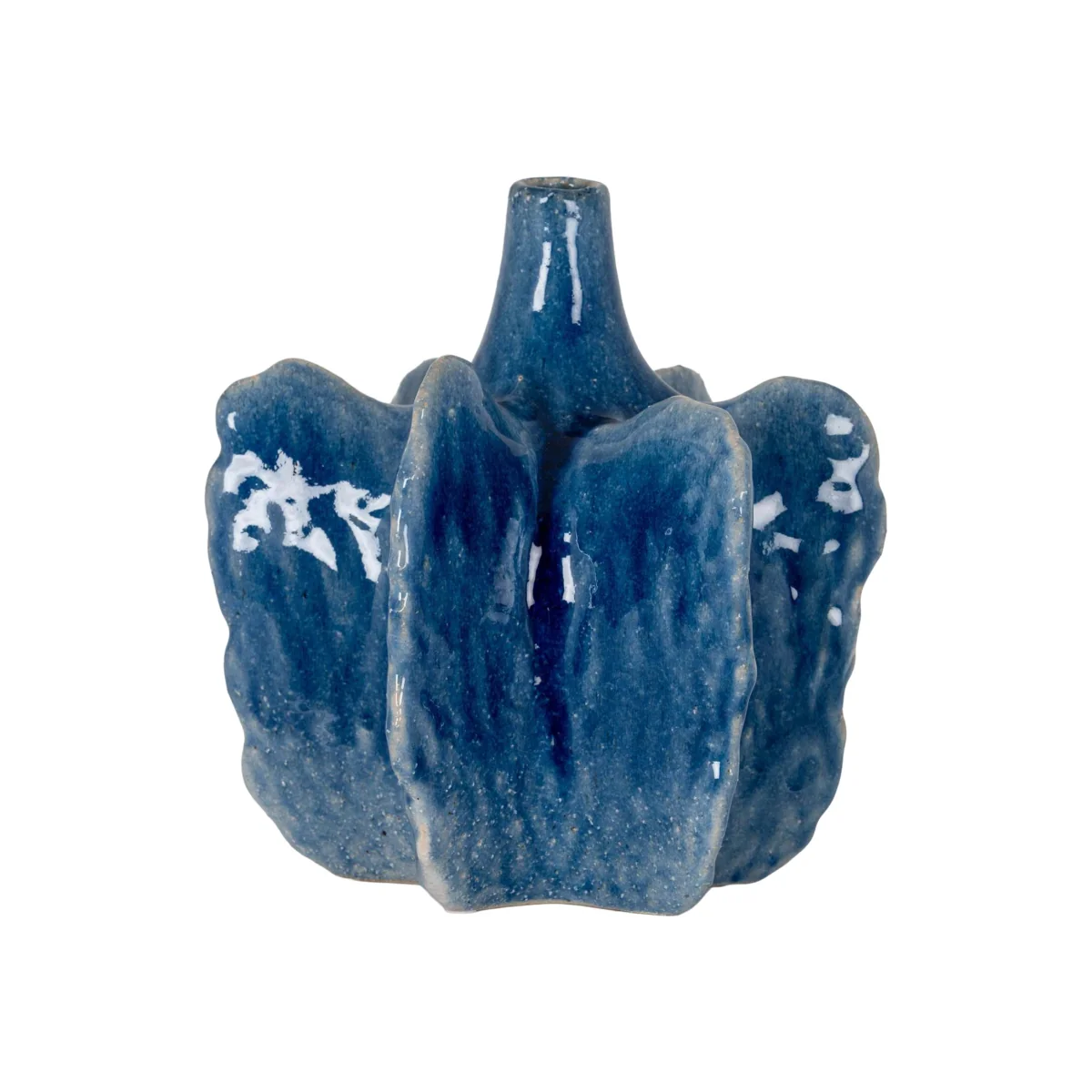 Azura Medium Blue Statement Vase - Blue Ceramic Decorative Vase - Blue – image 1