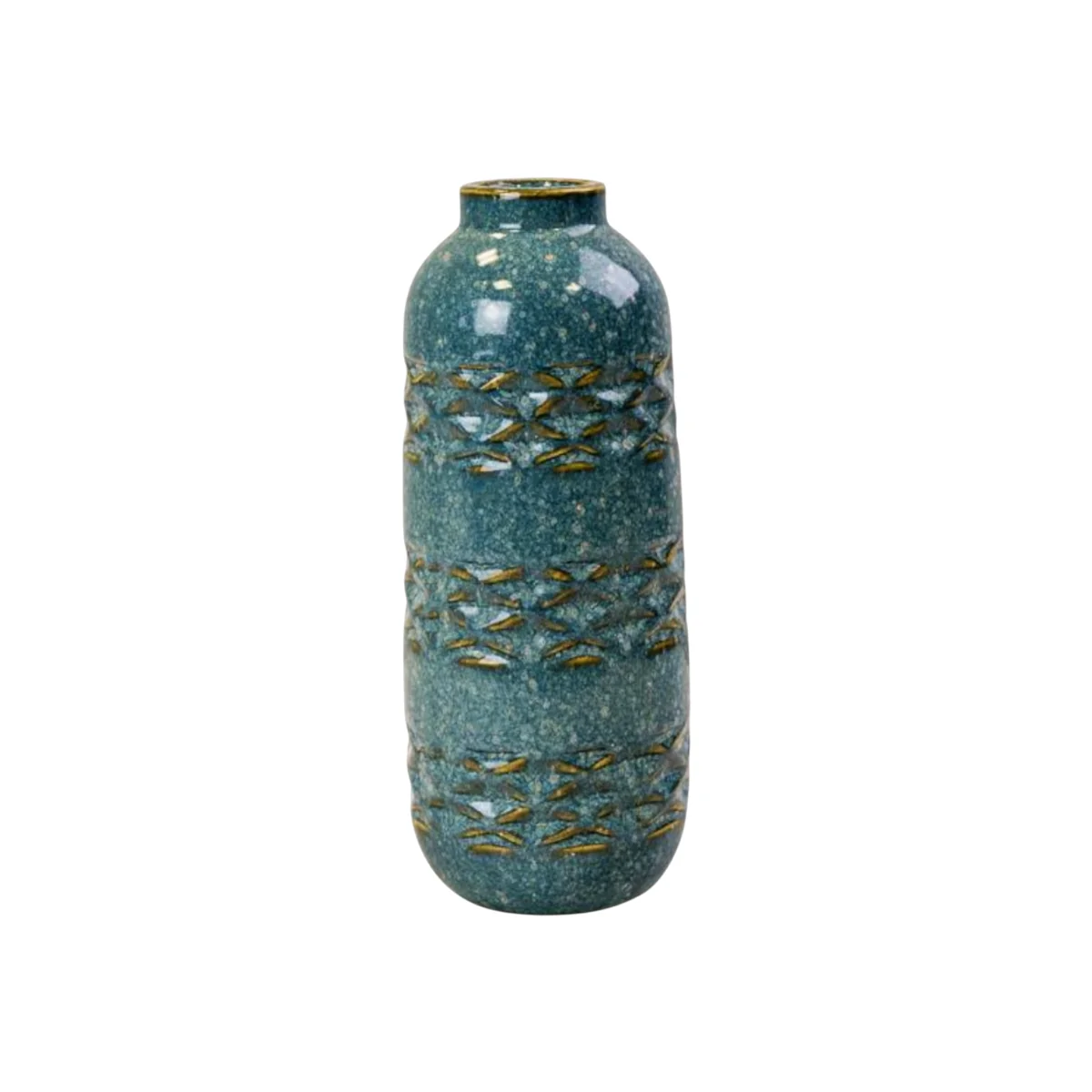 Blue Patterned Ceramic Vase 26cm - Blue – image 1