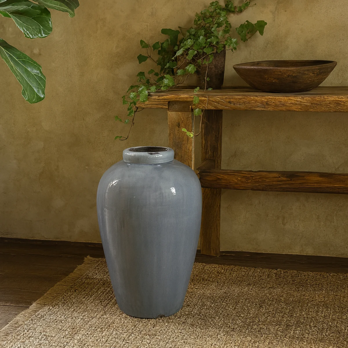 Bloomwood Tall Grey Glazed Ceramic Vase 570mm - Grey – image 1