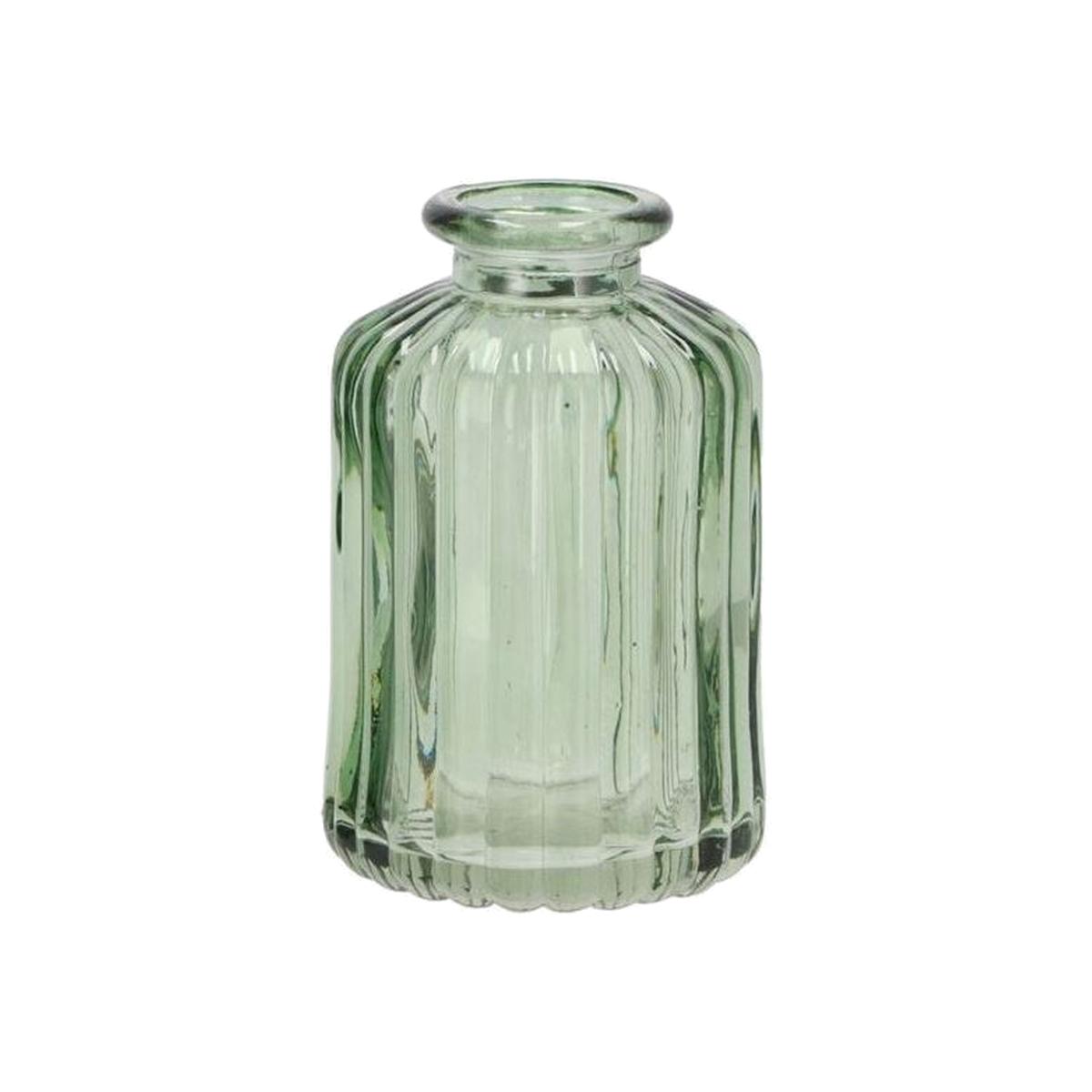 Mini Ribbed Bottle Bud Vase - Light Green – image 1
