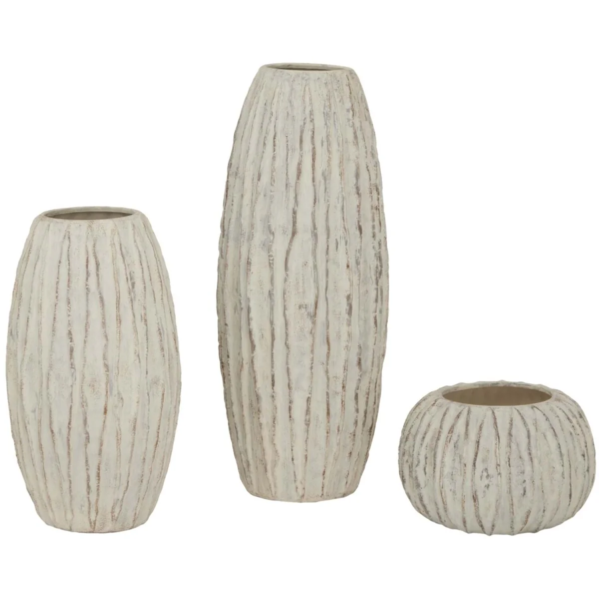 Wildbloom Large Ceramic Fin Vase Matt - White – image 2