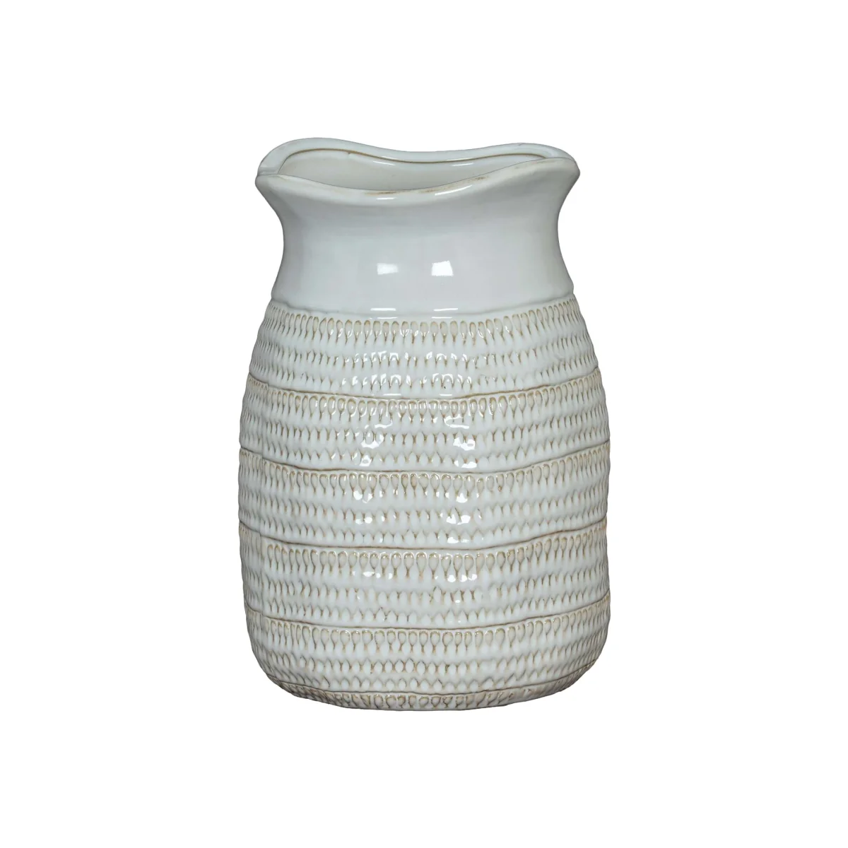 Tava Medium Hewn Vase - Ceramic Decorative Vase - Grey Decorative - Grey – image 1