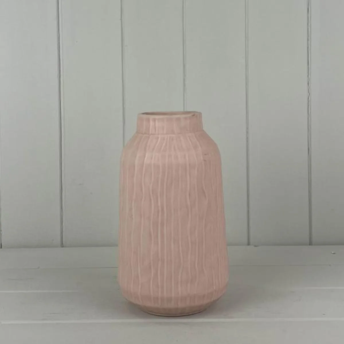 Classic Tall Glazed Pastel Pink Vase - Pink