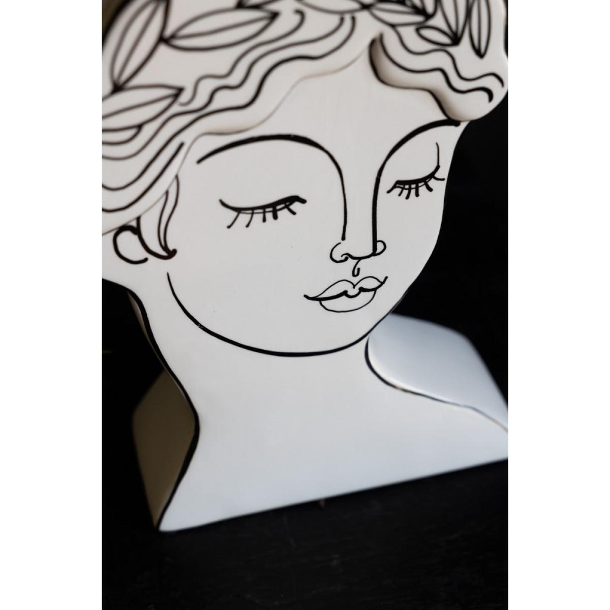 Peaceful Monochrome Lady Vase – image 4