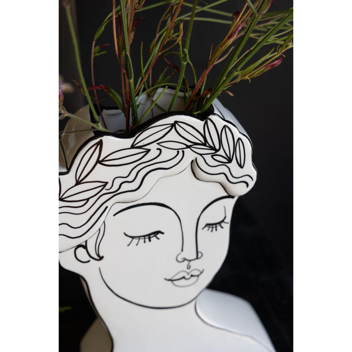 Peaceful Monochrome Lady Vase – image 6