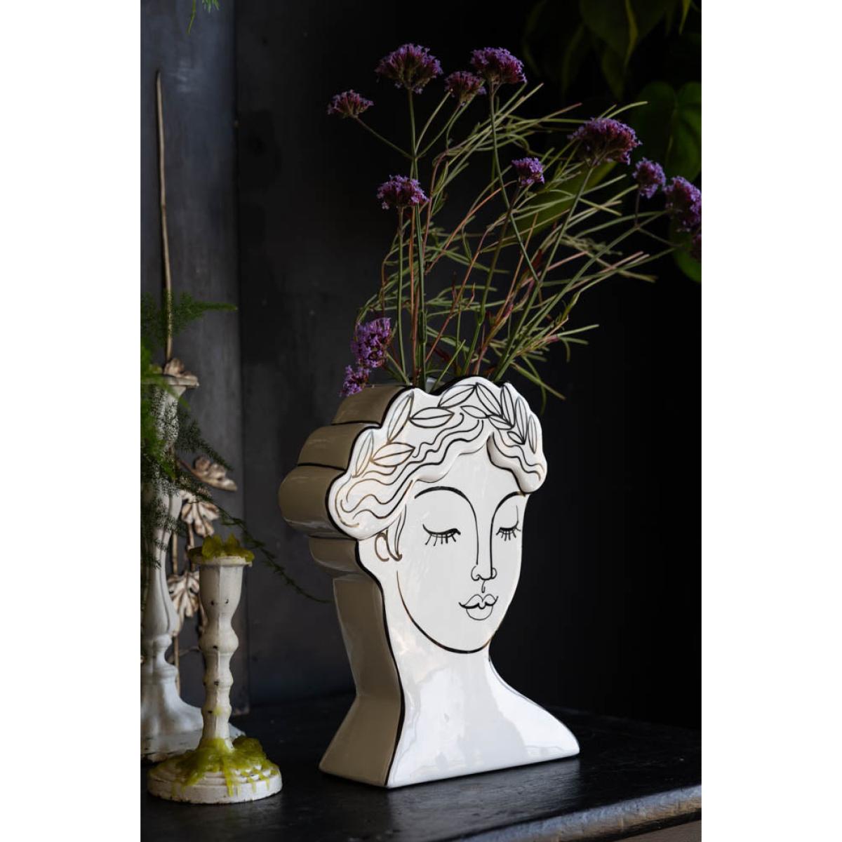 Peaceful Monochrome Lady Vase – image 7
