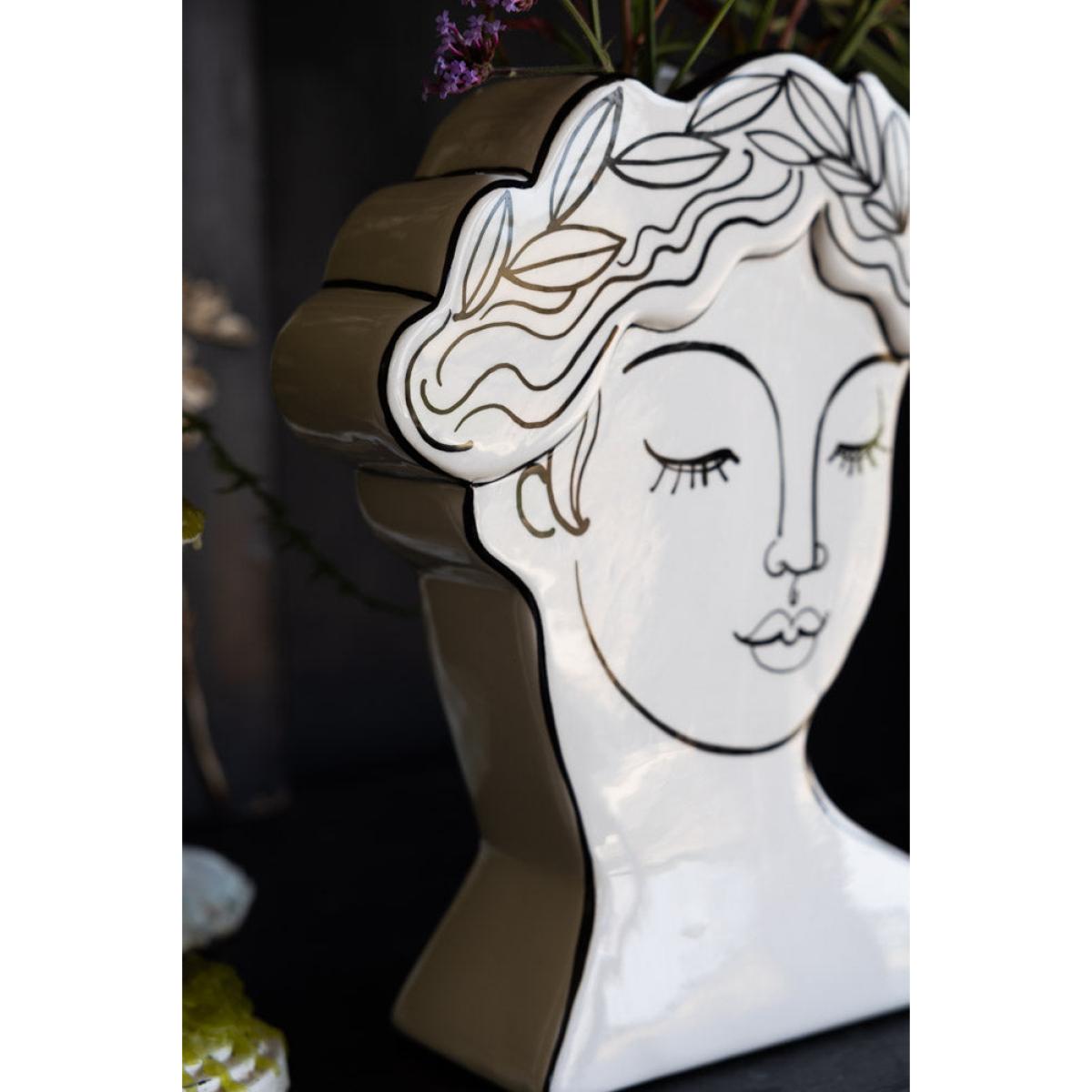 Peaceful Monochrome Lady Vase – image 8