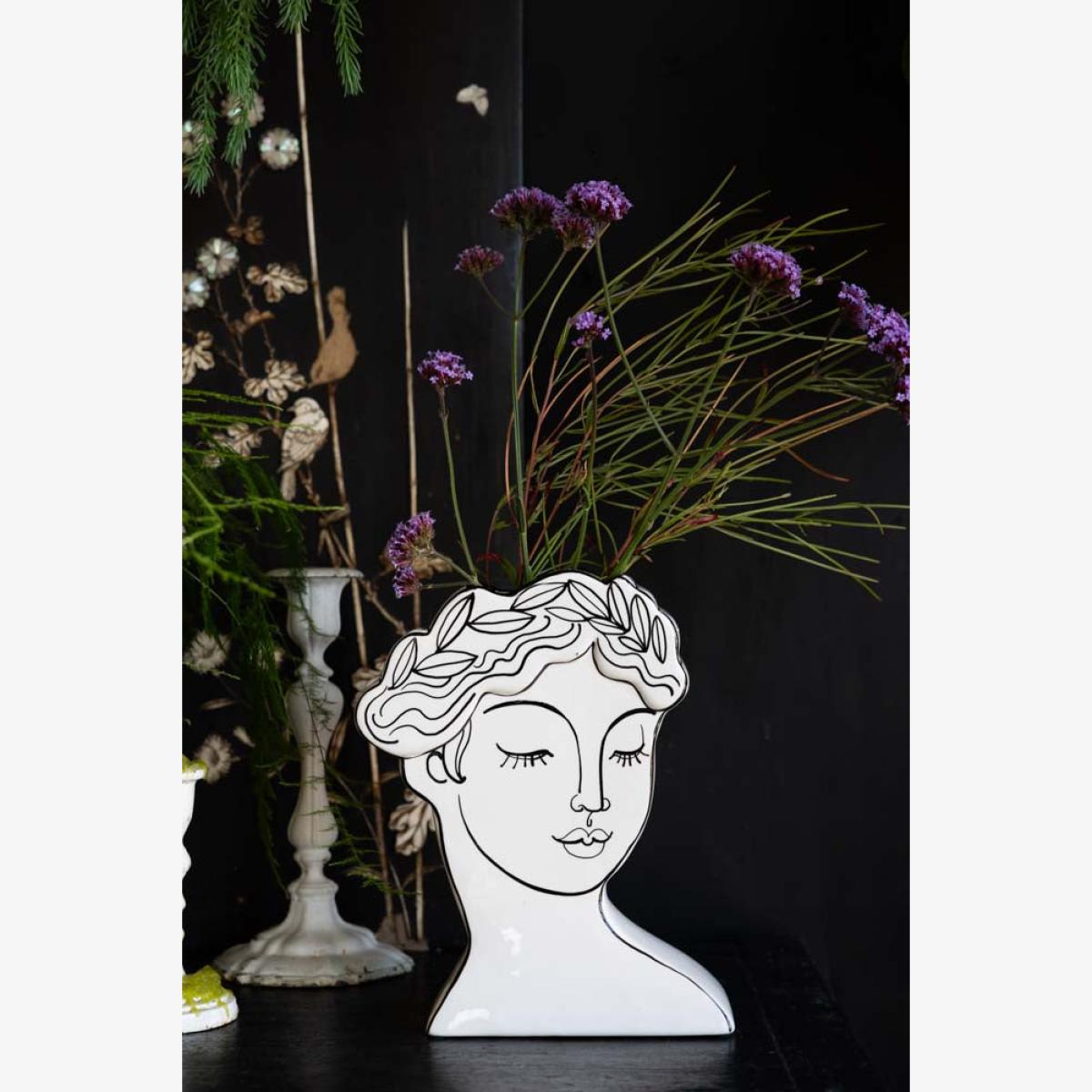 Peaceful Monochrome Lady Vase – image 1