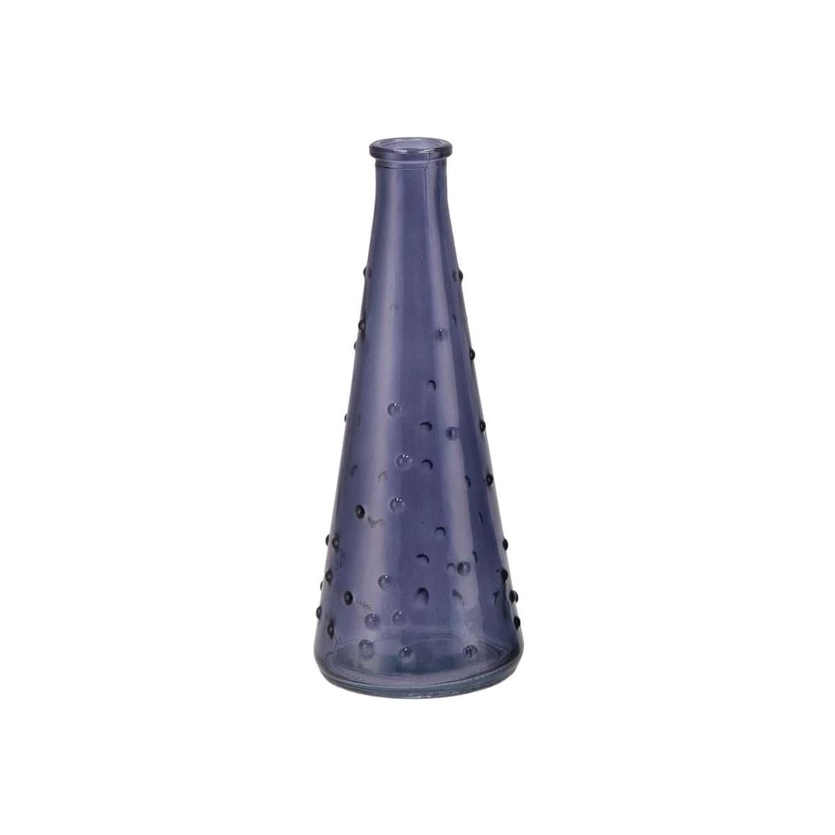 Glass Bubble Design Decorative Stem Vase - Blue